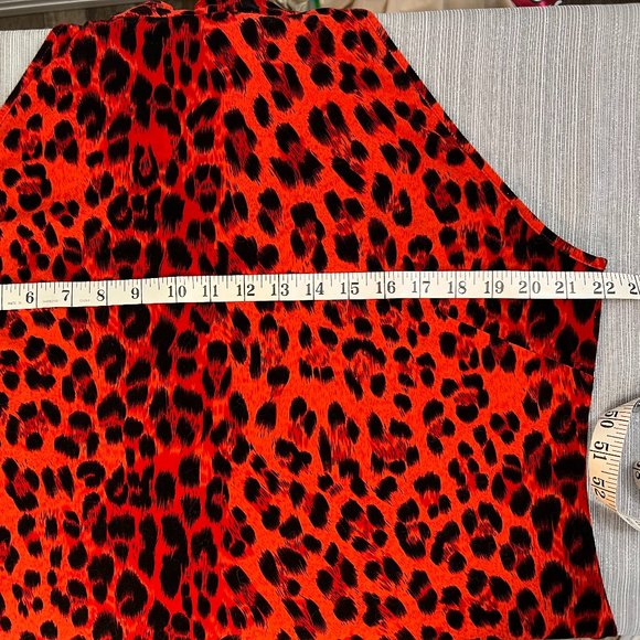 Long Red Leopard Print Dress, XXL - Picture 5 of 10